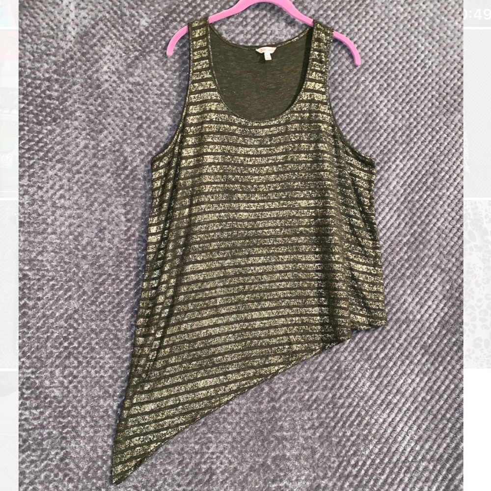 Juicy Couture asymmetrical sleeveless top.